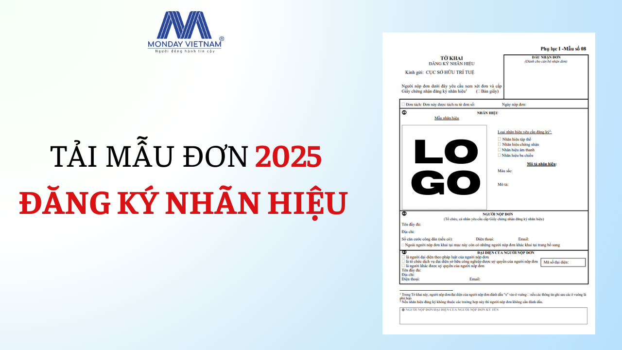 Mẫu đơn đăng ký nhãn hiệu 2025