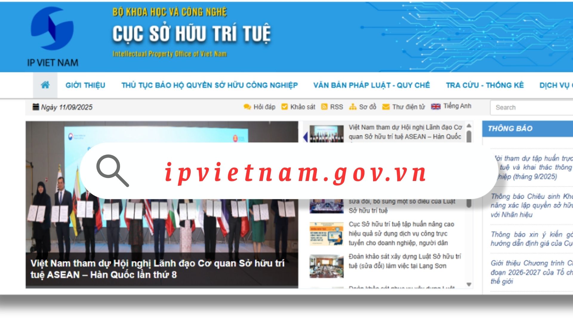 Truy cập Website Cục Sở hữu trí tuệ Việt Nam tra cứu nhãn hiệu trực tuyến